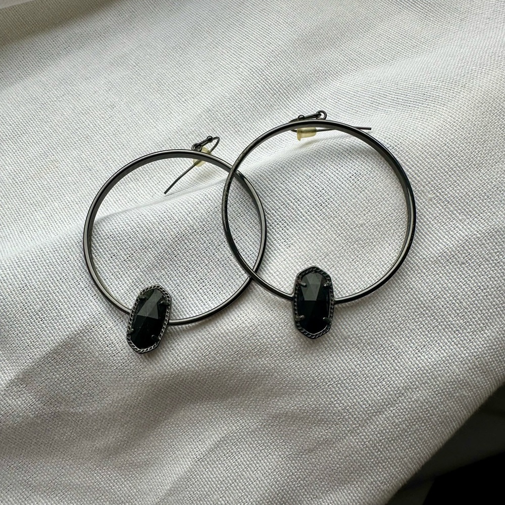 Elegant Black Hoop Earrings
